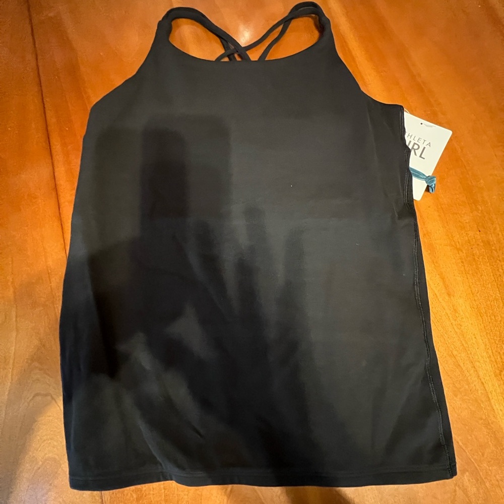 Girls size XXL/16 Athleta brand, black upbeat tank top